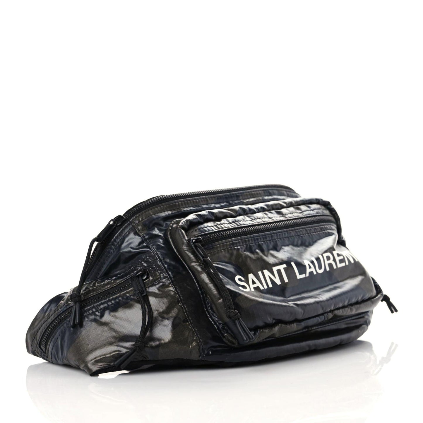 Nylon Camouflage Logo Ripstop Body Belt Bag Kaki