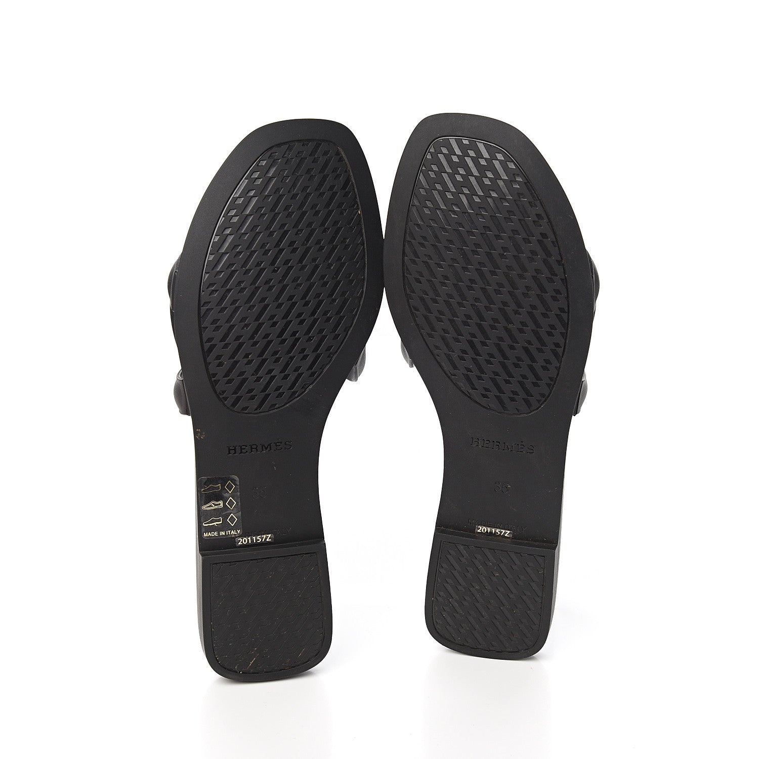 Hermes Rubber Aloha Sandals 35 Black 5 of 8
