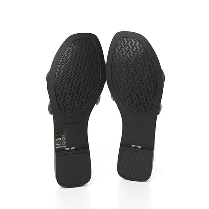 Hermes Rubber Aloha Sandals 35 Black 5 of 8