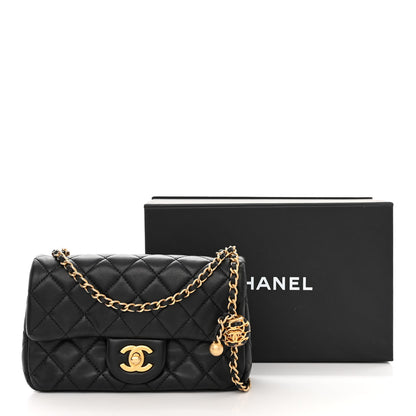 Chanel Lambskin Quilted Mini Rectangular Pearl Crush Flap Black 11 of 11