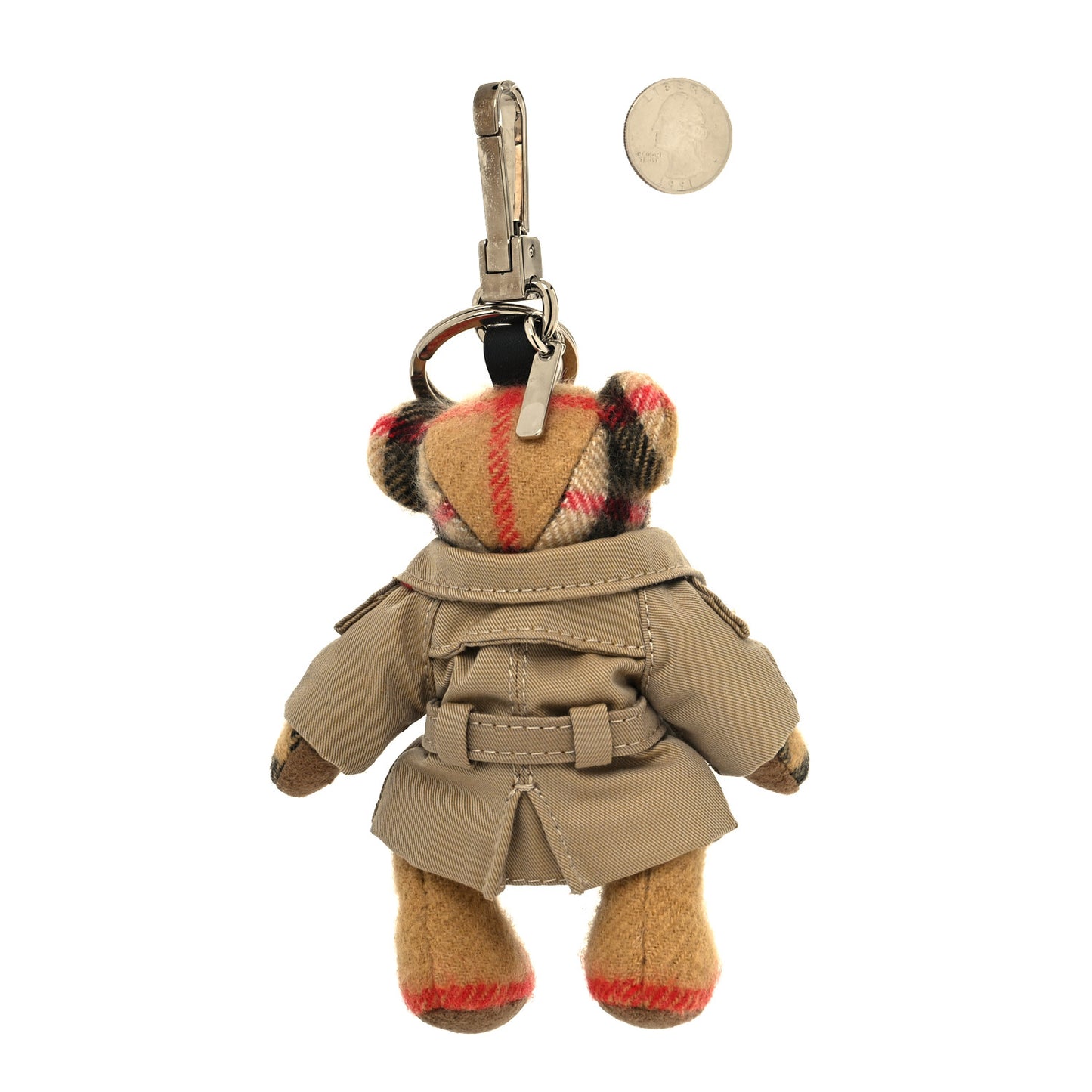 Thomas Check Trench Teddy Bear Keychain Charm Camel