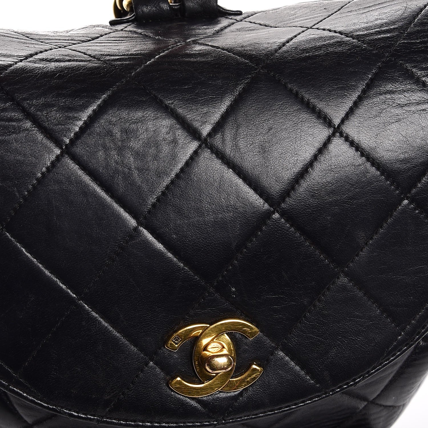 Chanel Lambskin Quilted Drawstring Backpack Black 19 of 19