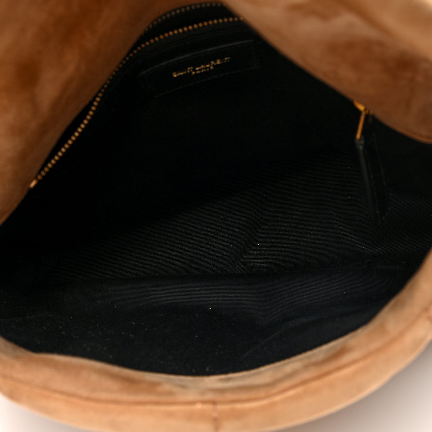 Saint Laurent Suede Calfskin Quilted Small Loulou Puffer Monogram Chain Satchel Cinnamon 5 of 9