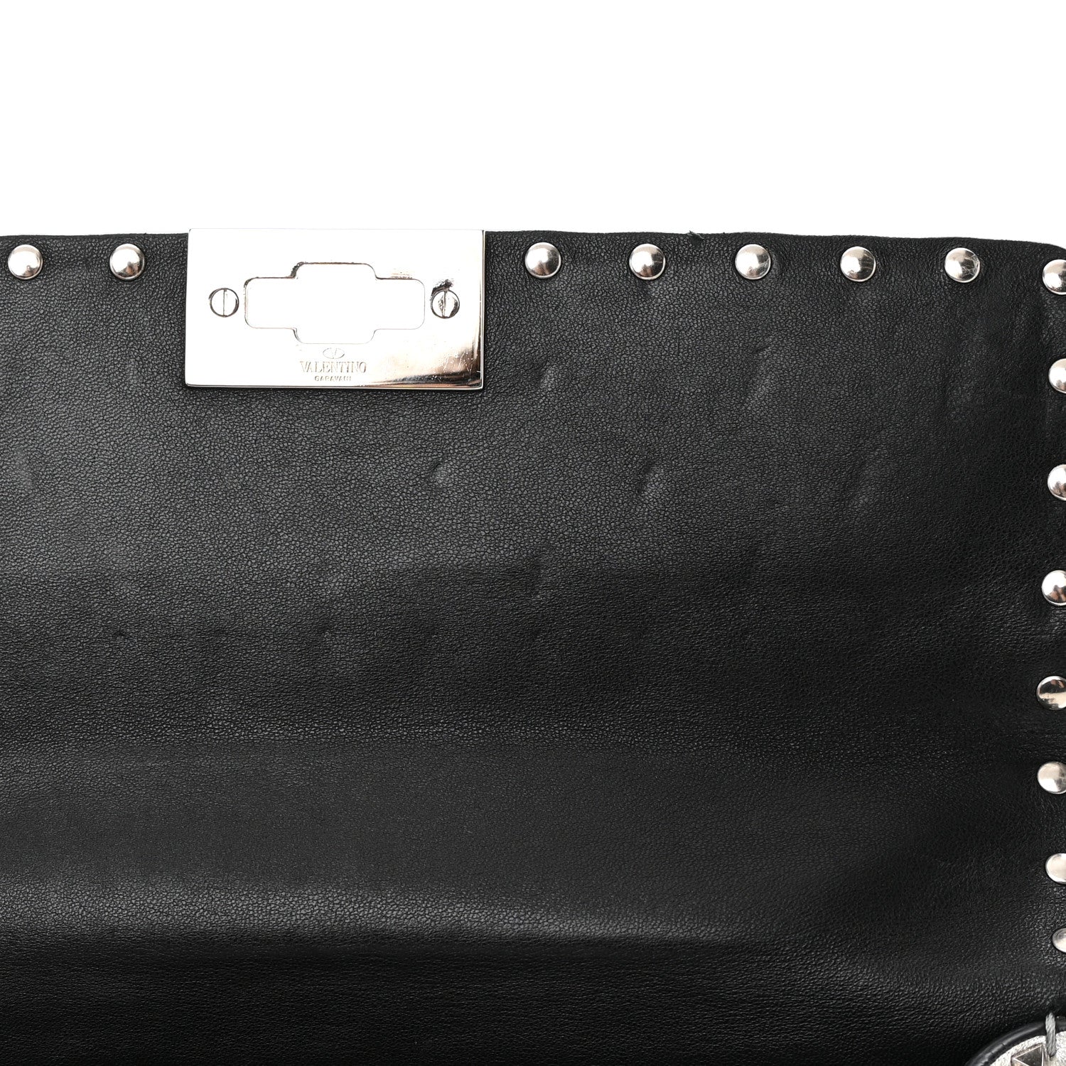 Valentino Garavani Metallic Nappa Medium Rockstud Spike Shoulder Bag Silver 12 of 17