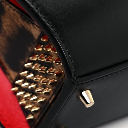 Christian Louboutin Calfskin Patent Leopard Studded Nano Paloma Black 8 of 17