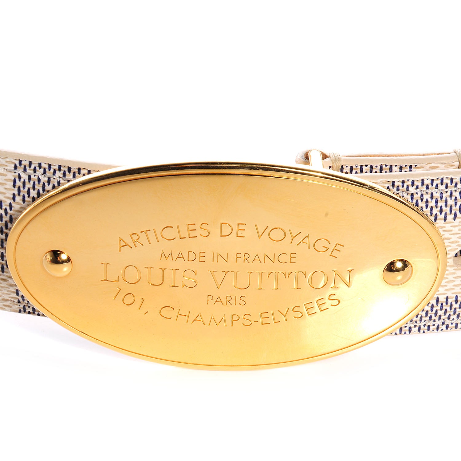 Louis Vuitton Damier Azur Voyage Belt 85 34 3 of 7