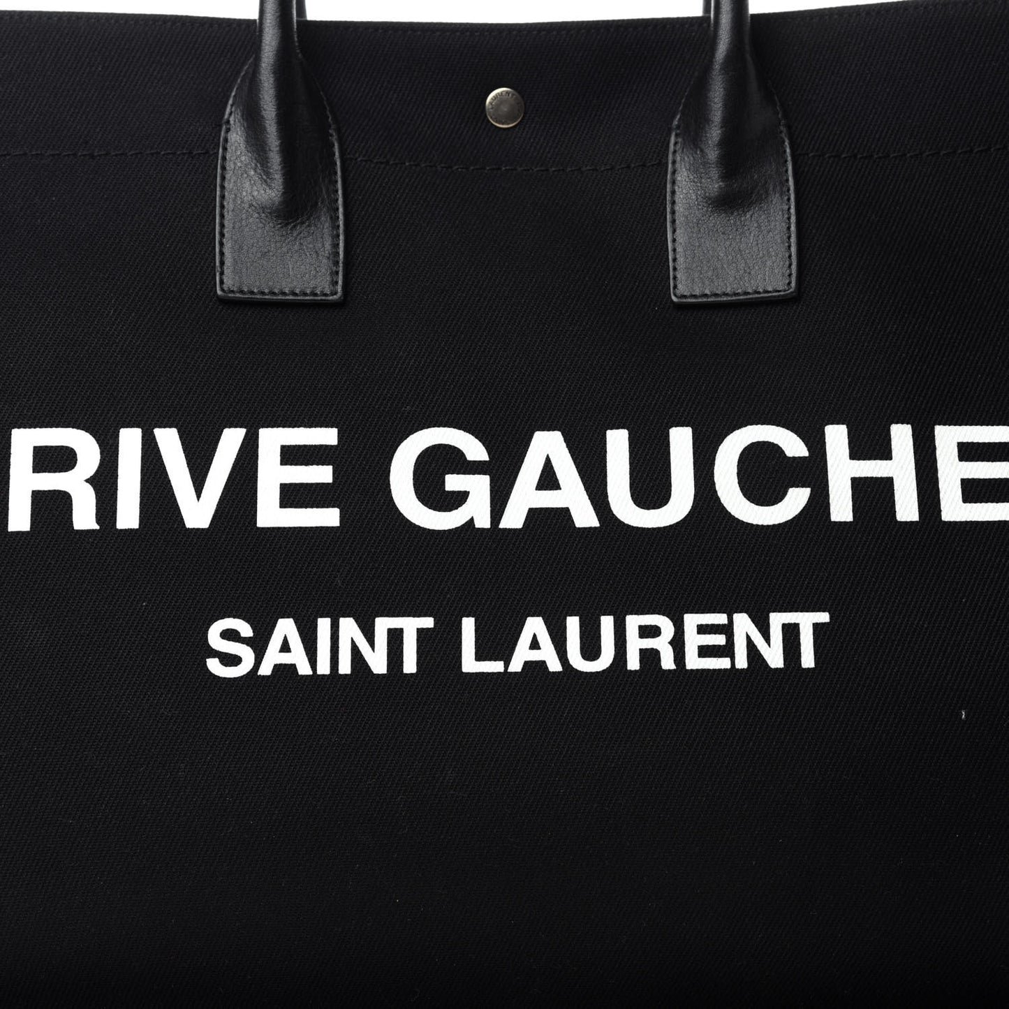 Linen Calfskin Rive Gauche Tote Black