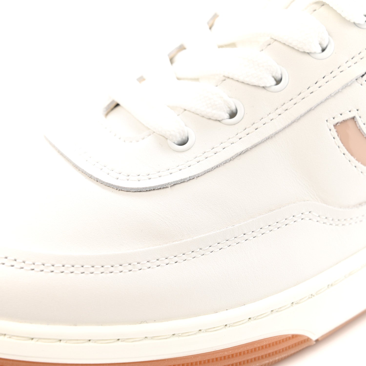 Chanel Calfskin Patent Womens CC Sneakers 36 White Burgundy Beige 10 of 11