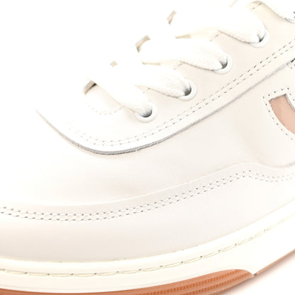 Chanel Calfskin Patent Womens CC Sneakers 36 White Burgundy Beige 10 of 11
