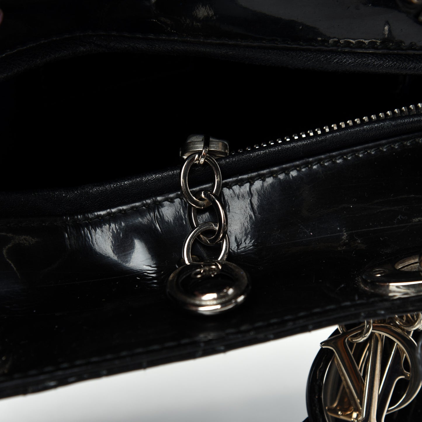 Patent Cannage Medium Lady Dior Black