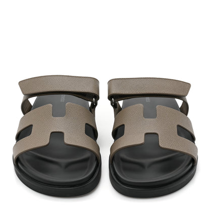 Hermes Epsom Womens Chypre Sandals 40 Etoupe 2 of 9
