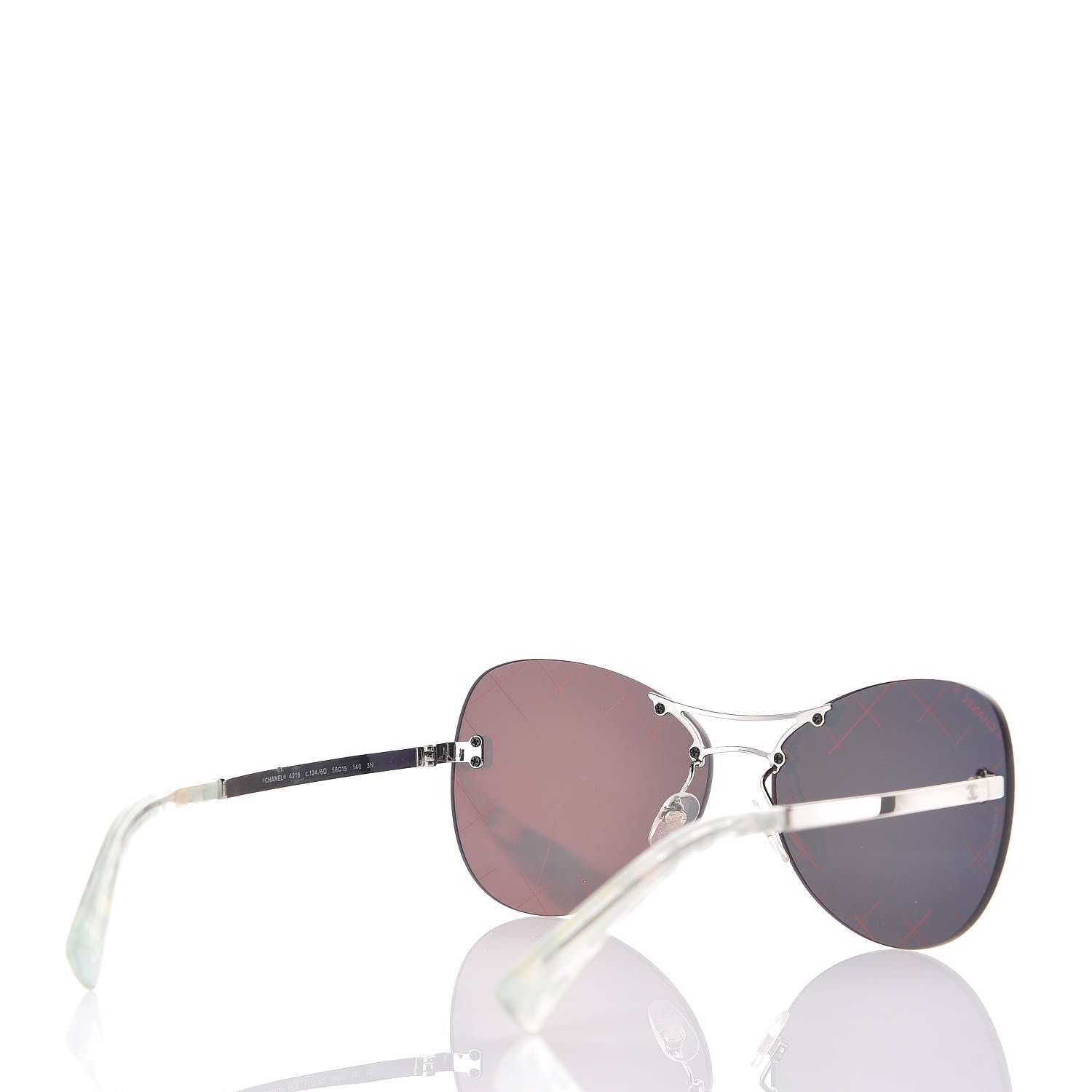 Chanel Shield Runway Sunglasses 4215 Silver Red 4 of 8