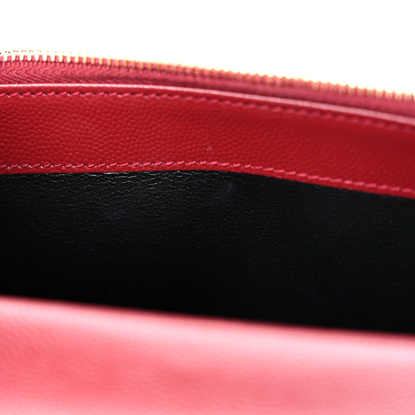 Grain De Poudre Matelasse Chevron Monogram Envelope Chain Wallet Opyum Red