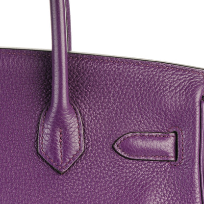 Hermes Taurillon Clemence Birkin 30 Ultraviolet 10 of 27