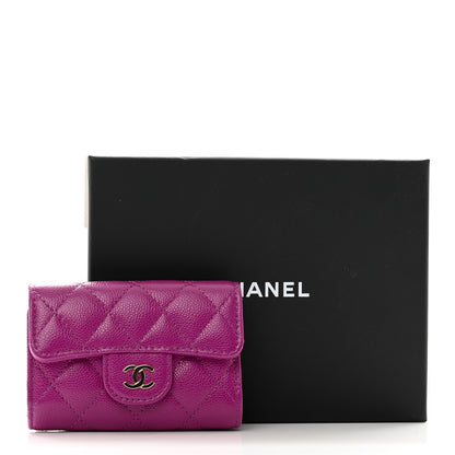Chanel Caviar Quilted Classic 4 Key Holder Wallet Dark Pink 9 of 9