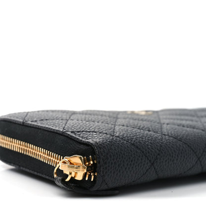 Chanel Caviar Quilted Large Gusset Zip Around Wallet Black 9 of 11