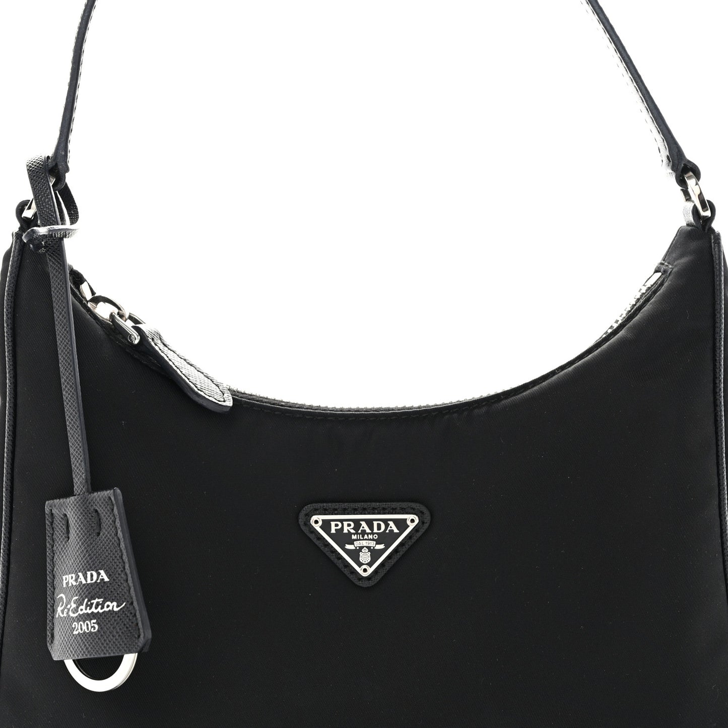 Tessuto Nylon Saffiano Mini Re-Edition 2005 Bag Black