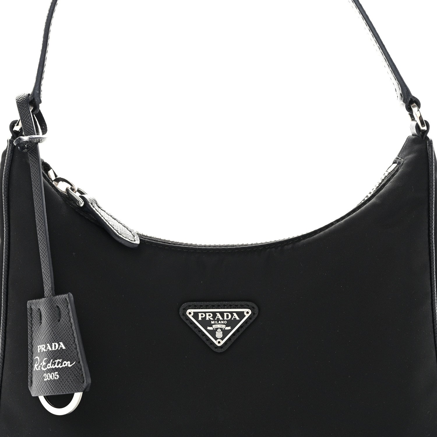 Prada Tessuto Nylon Saffiano Mini Re-Edition 2005 Bag Black 8 of 11