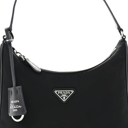 Prada Tessuto Nylon Saffiano Mini Re-Edition 2005 Bag Black 8 of 11
