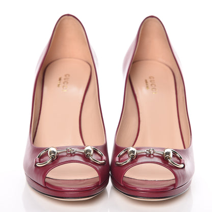 Gucci Malaga Kid Horsebit Peep Toe Pumps 37 Raspberry Sorbet 2 of 9