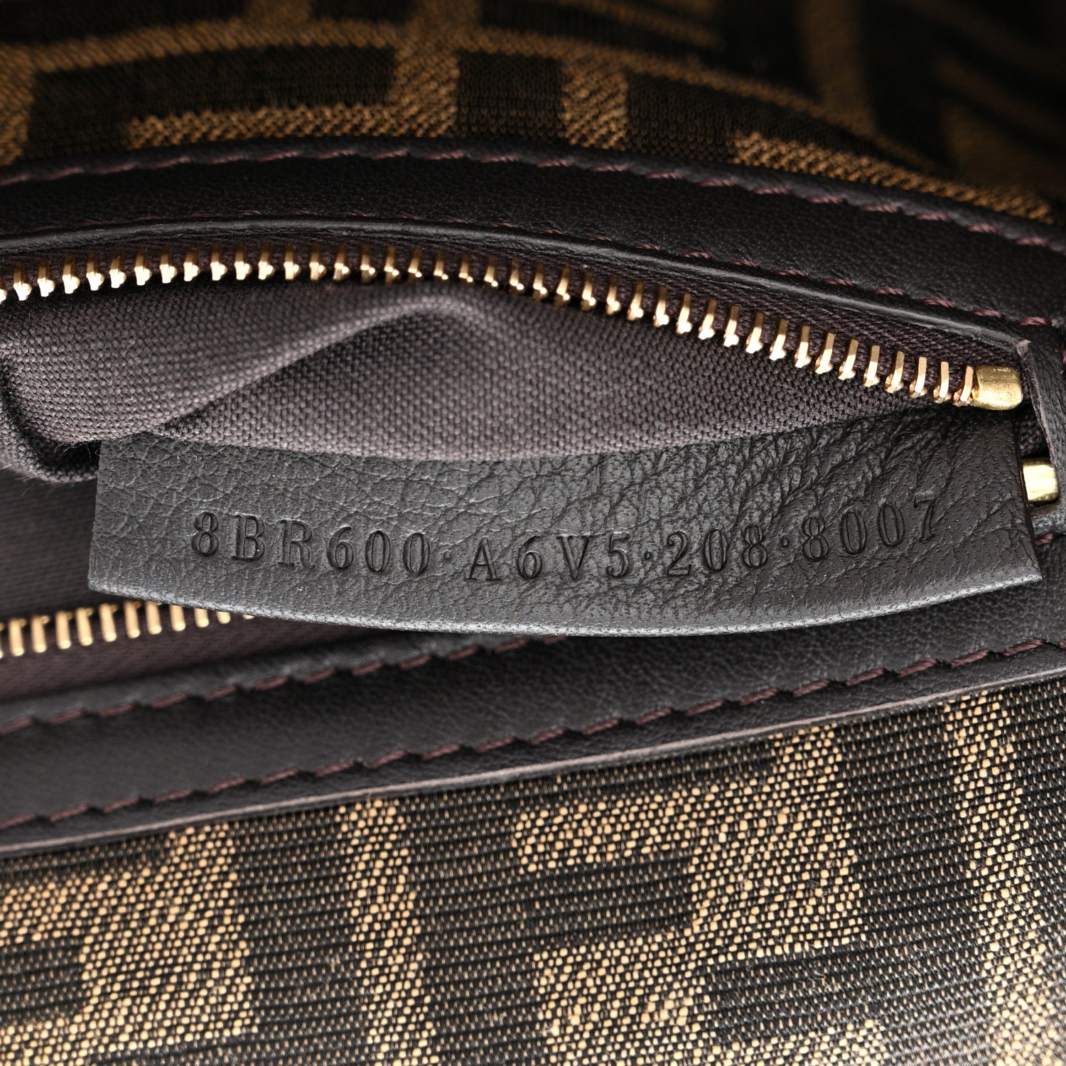 Fendi Fabric Jacquard FF 1974 Medium Baguette Tobacco Moro Black 6 of 10