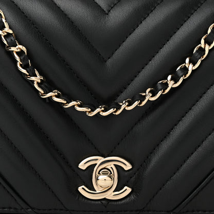 Chanel Calfskin Chevron Quilted Mini Statement Flap Black 8 of 11