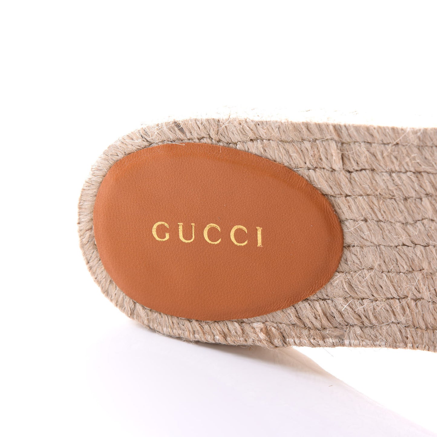 Nappa Matelasse GG Marmont Espadrille Slide Sandals 38 Cognac