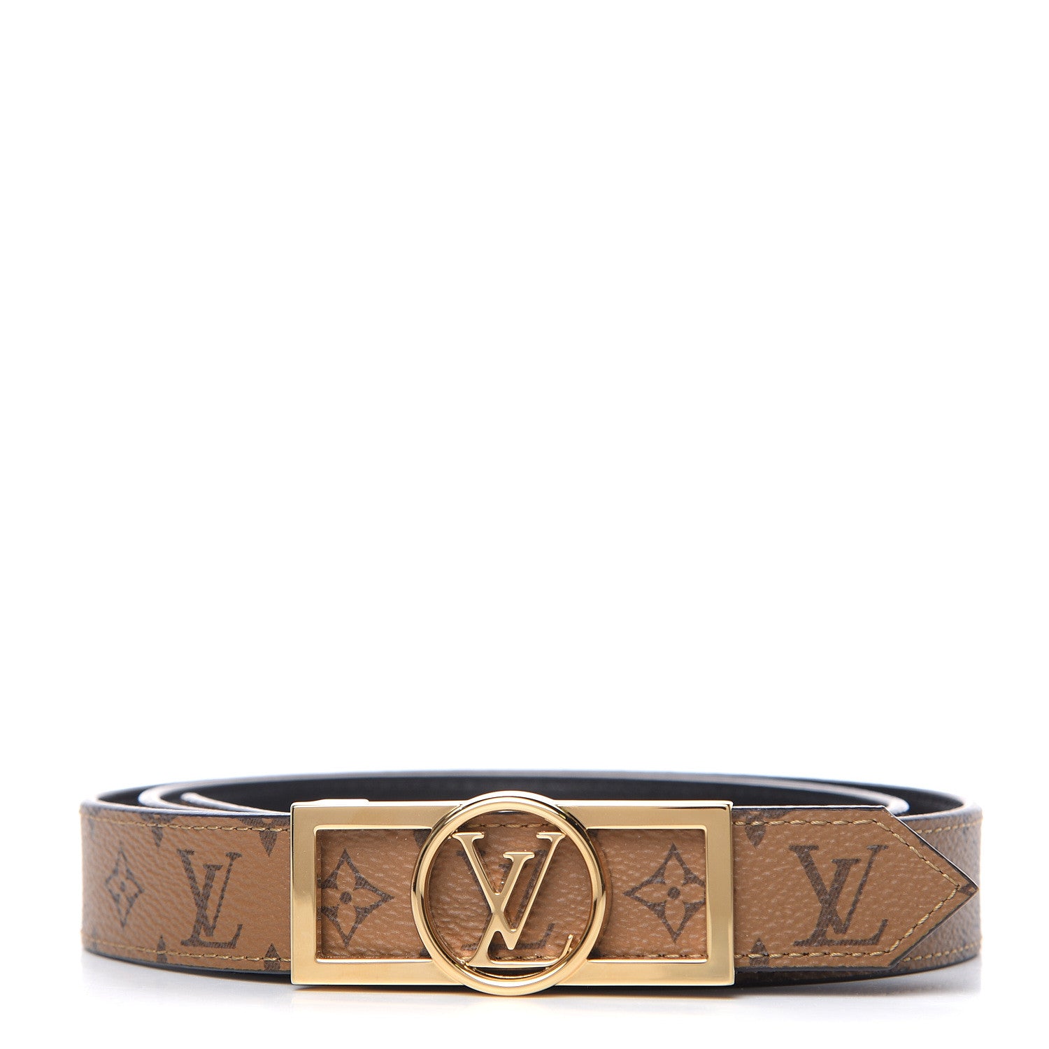 Louis Vuitton Reverse Monogram 25mm Dauphine Reversible Belt 85 34 Black 1 of 6