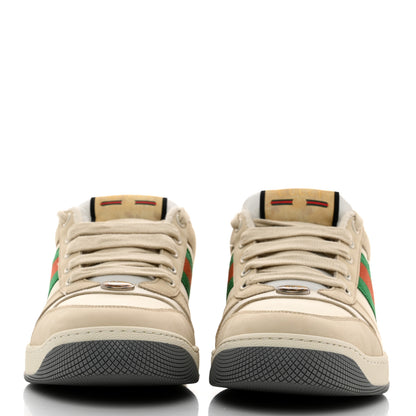 Gucci Nylon Nubuck Web Womens Screener Sneakers 40 Mystic White Dusty Milk 2 of 10