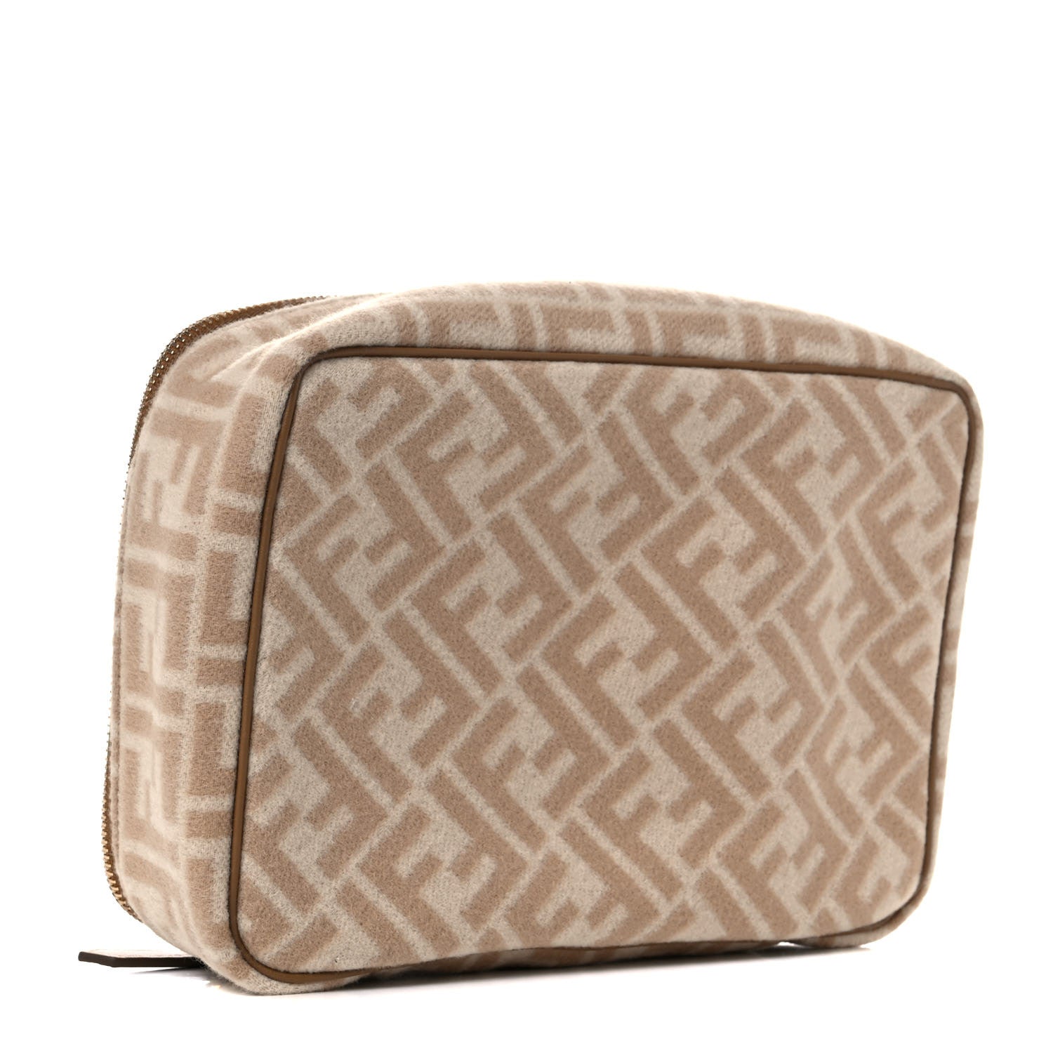 Fendi Wool FF 1974 Organizer Beige Cammello Sand 4 of 11