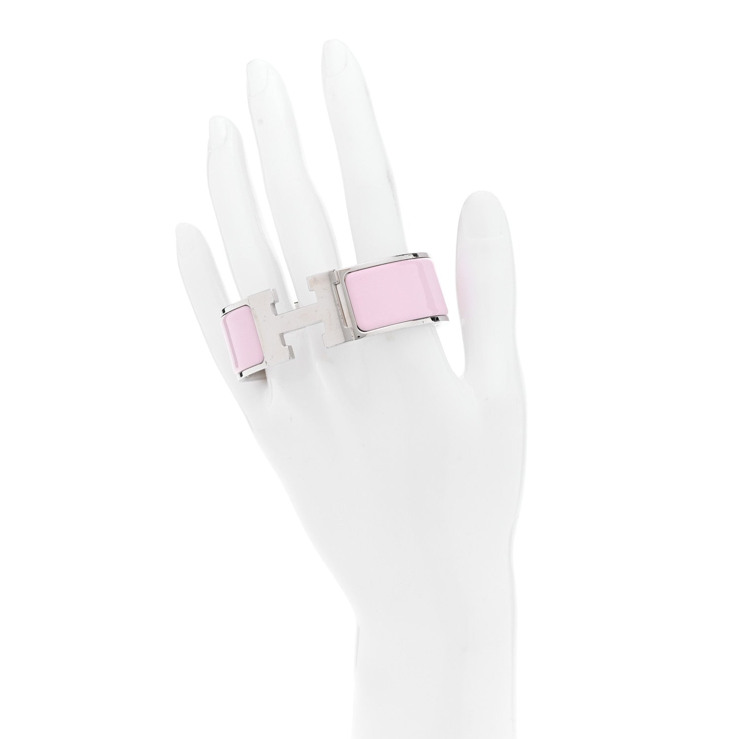 Hermes Enamel Wide Clic Clac H Bracelet PM Rose Nymph 2 of 6