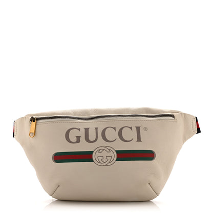 Gucci Grained Calfskin Logo Belt Bag White 1 of 11