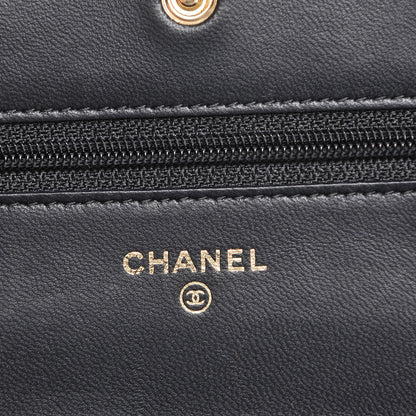 Chanel Lambskin Quilted Wallet On Chain WOC Black 6 of 9