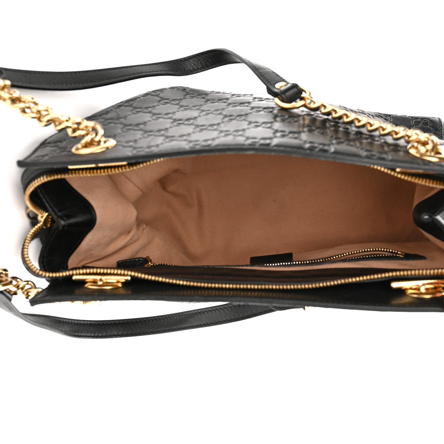 Gucci Guccissima Signature Medium Shoulder Tote Bag Black 5 of 10