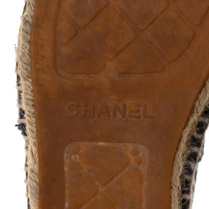 Chanel Denim Toile CC Espadrilles 40 Navy Black 6 of 8