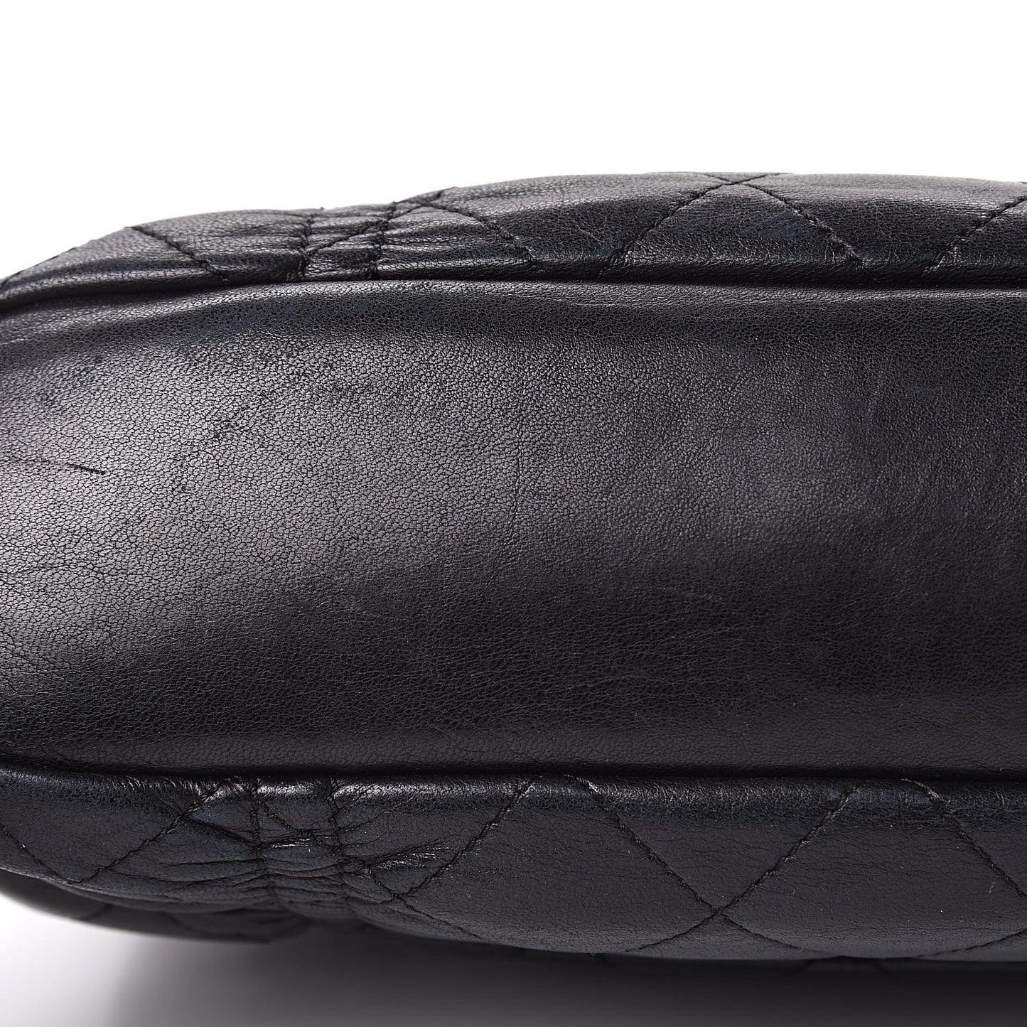 Lambskin Quilted Sharpei Frame Tote Black