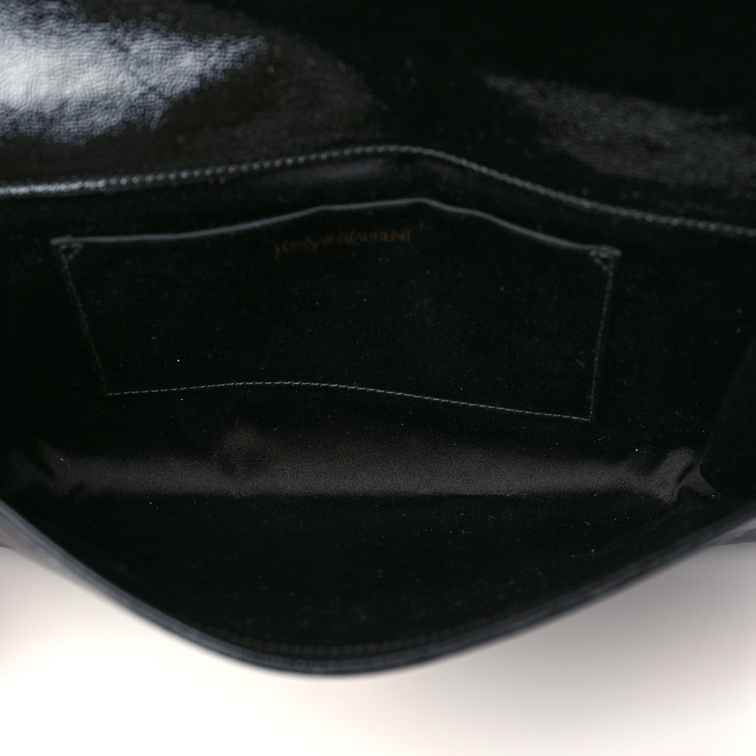 Saint Laurent Textured Patent Monogram Large Belle De Jour Clutch Black 5 of 10