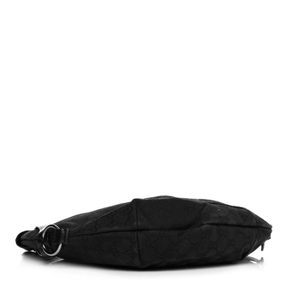 Gucci Denim Monogram Half Moon Hobo Black 3 of 16
