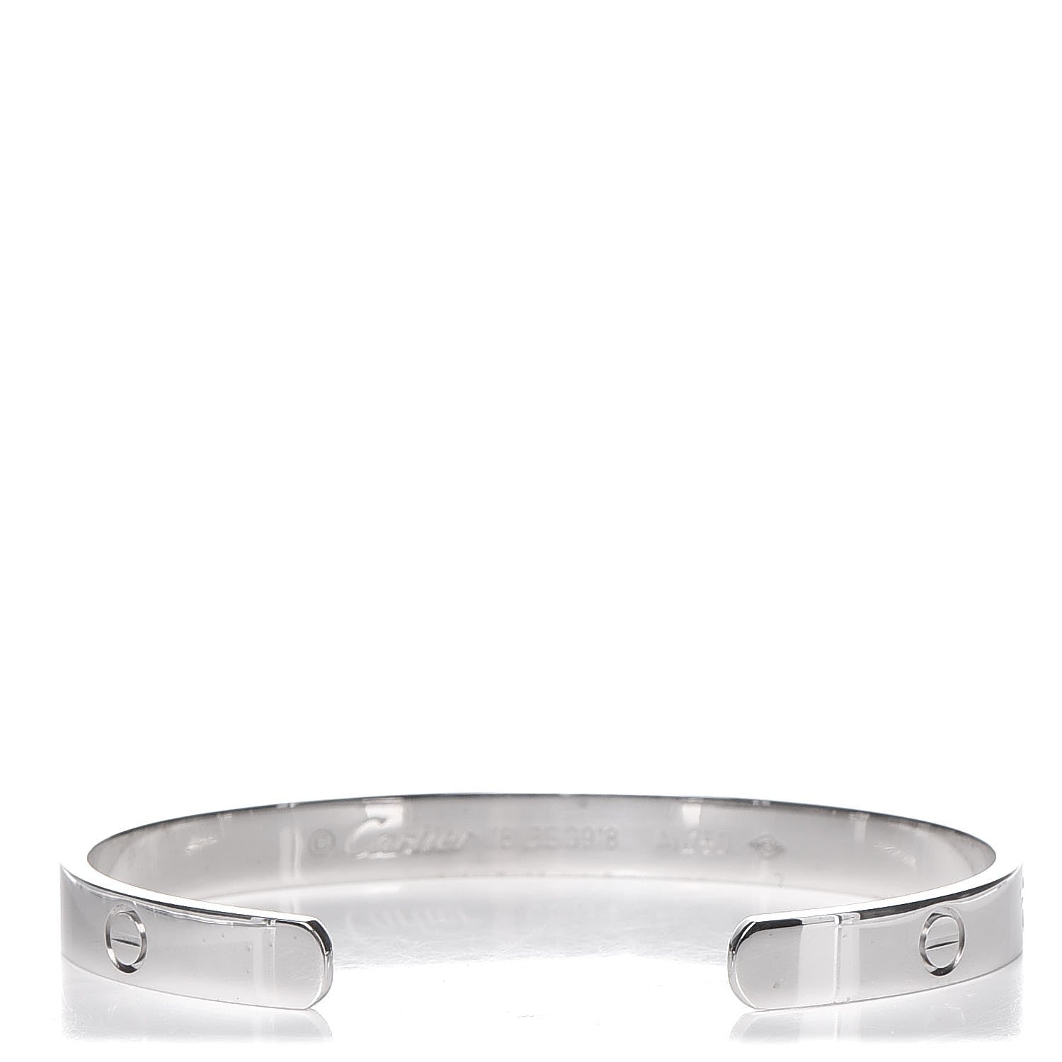 Cartier 18K White Gold LOVE Cuff Bracelet 18 1 of 5
