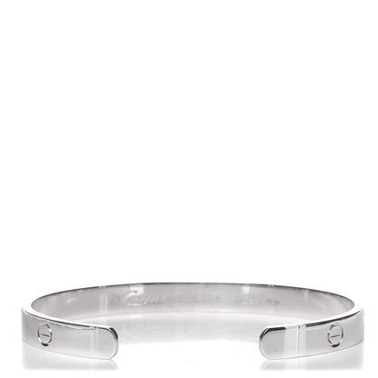 Cartier 18K White Gold LOVE Cuff Bracelet 18 1 of 5