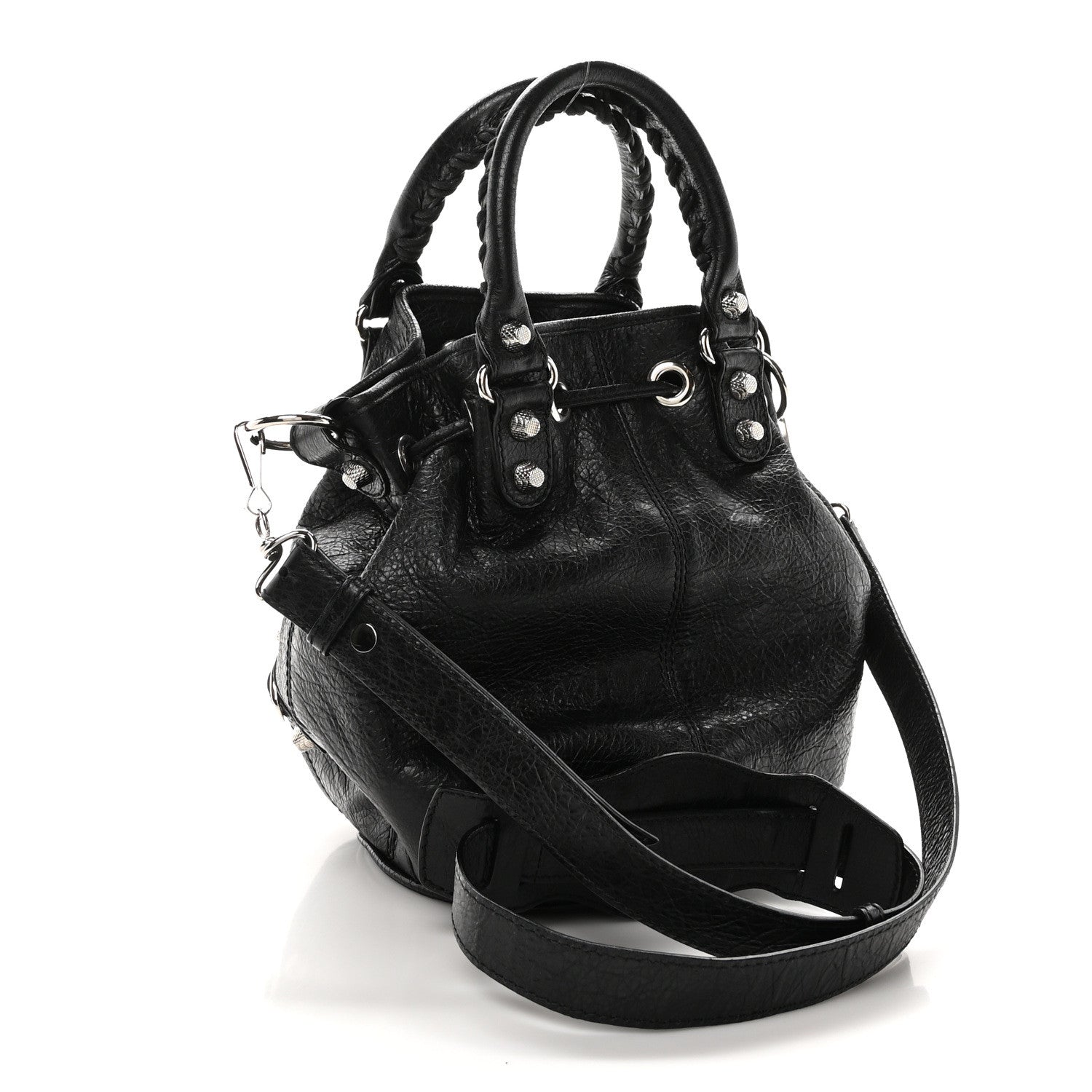 Balenciaga Agneau Giant 12 Silver Hardware Mini Pompon Black 3 of 10