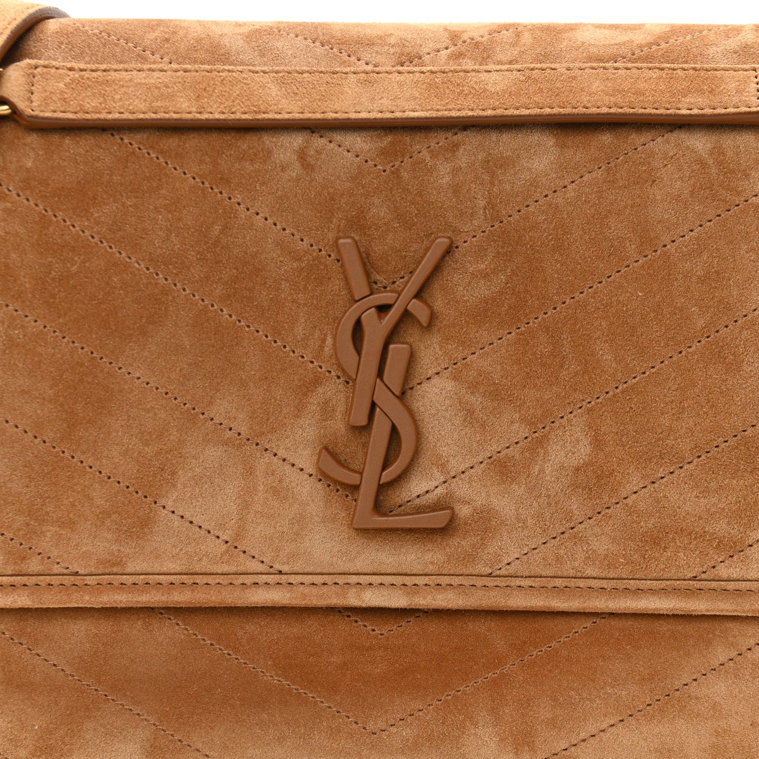 Saint Laurent Suede Monogram Medium Niki Chain Satchel Cinnamon 8 of 10