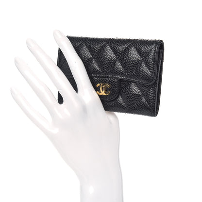 Chanel Caviar Quilted Flap Card Holder Black 2 of 8