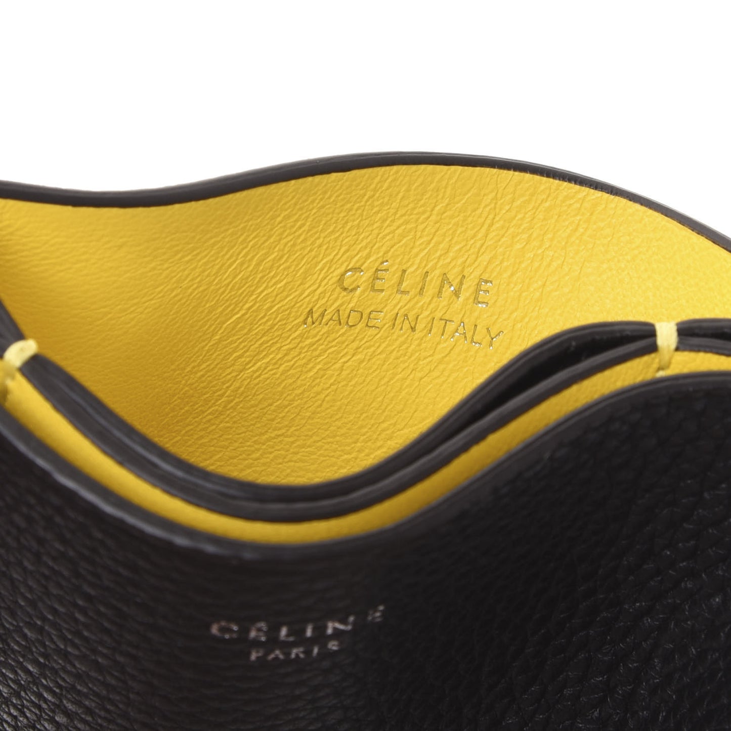 Drummed Calfskin Gusset Card Holder Black