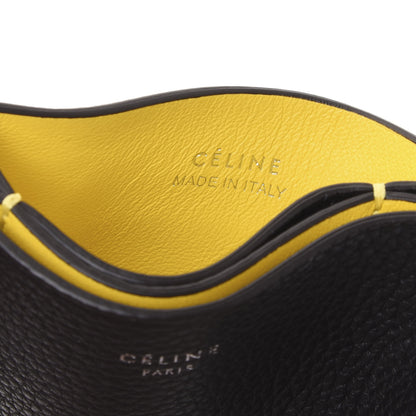 Celine Drummed Calfskin Gusset Card Holder Black 7 of 9