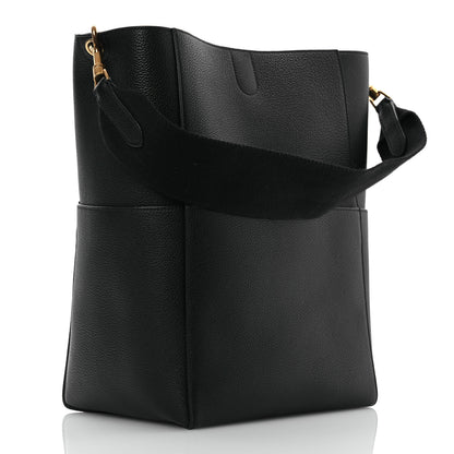 Celine Soft Grained Calfskin Sangle Bucket Bag Black 3 of 14