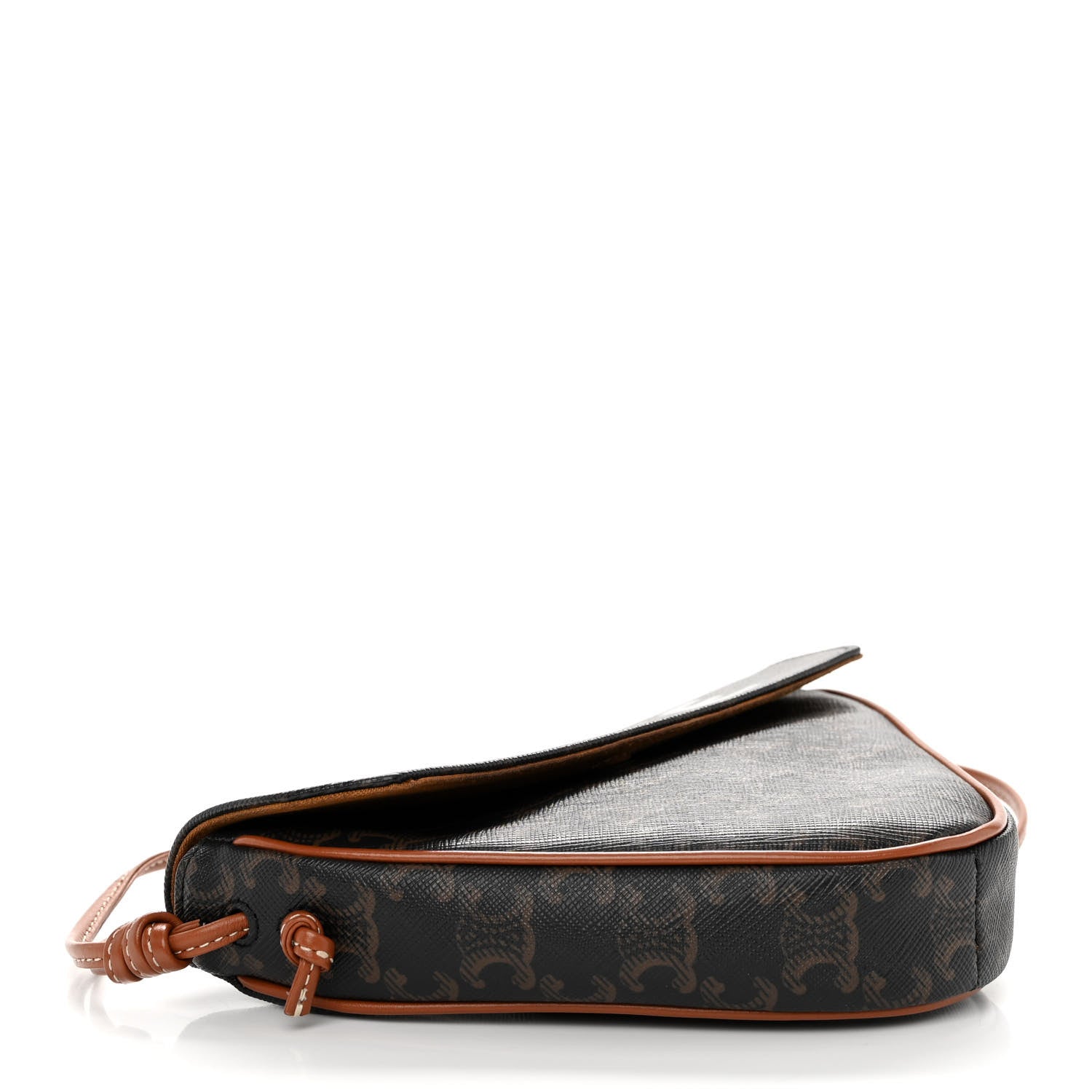 Celine Triomphe Canvas Triangle Crossbody Bag Tan 4 of 10