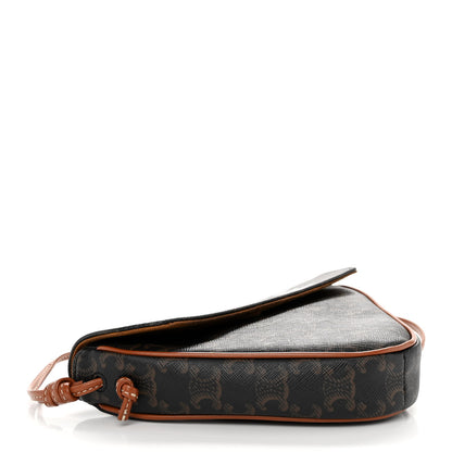 Celine Triomphe Canvas Triangle Crossbody Bag Tan 4 of 10