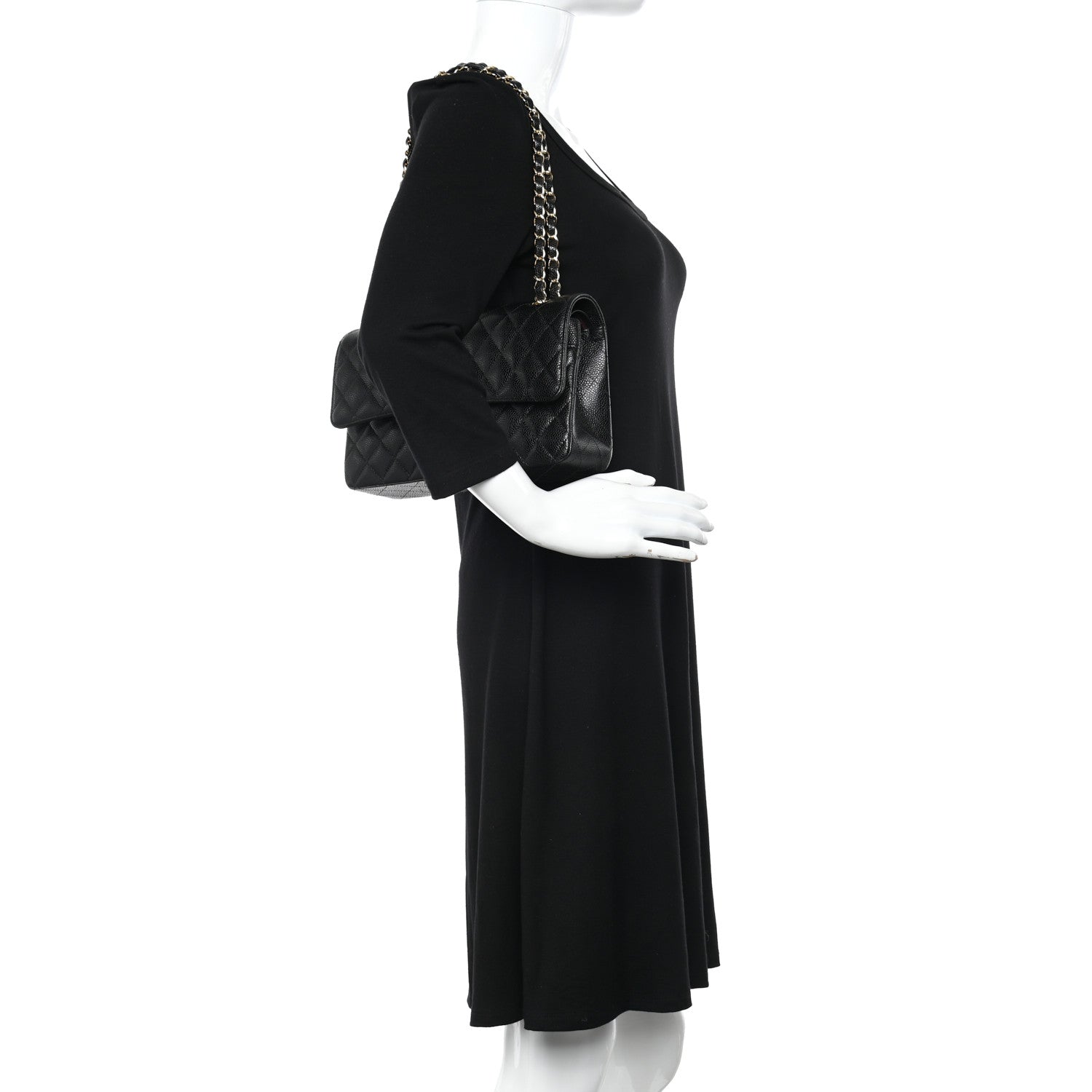 Chanel Caviar Quilted Medium Double Flap Black 2 of 12