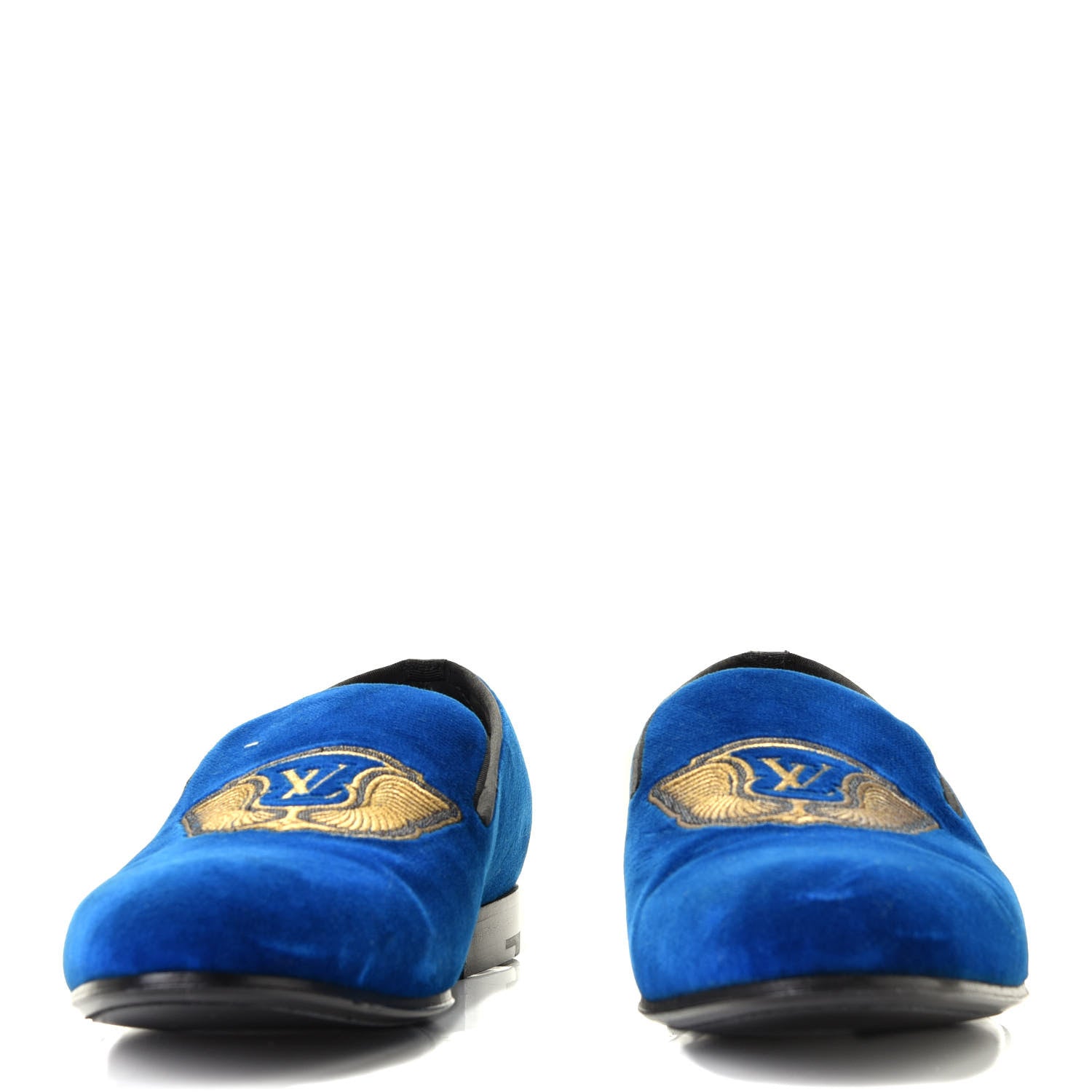 Louis Vuitton Velvet Logo Auteuil Slipper 9.5 Blue 5 of 6